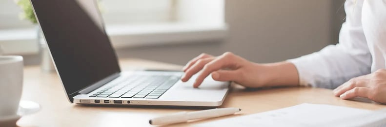 Accountant working on her laptop-min