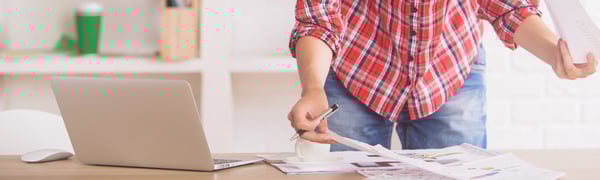 Man working through paperwork