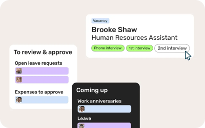 Case study product images - dashboard and recruitment