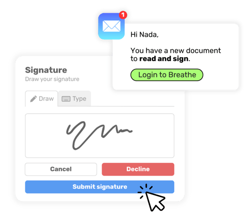Document notification and e-signature