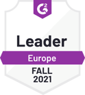 G2 badge - Leader - Europe - Fall 2021