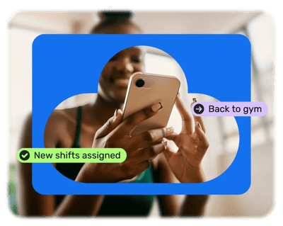 Lady looking at rota on phone