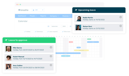 Holiday calendar & leave UI