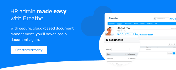 HR admin made easy with Breathe. With secure, cloud-based document management, you'll never lose a document again. Get started today