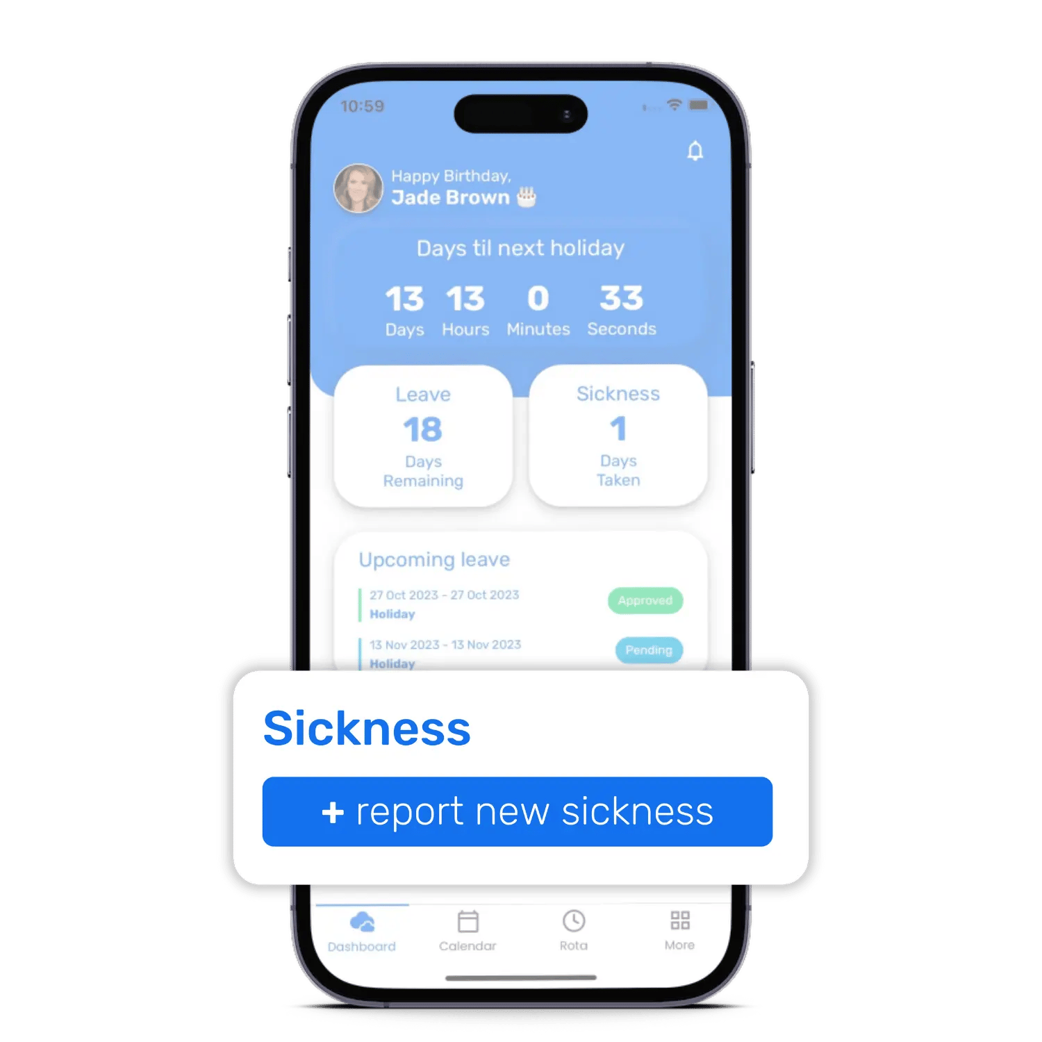 Breathe HR Mobile app - add sickness