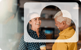 Breathe Partners two professional people happy facing each other