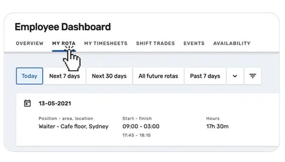 RTA employee dashboard