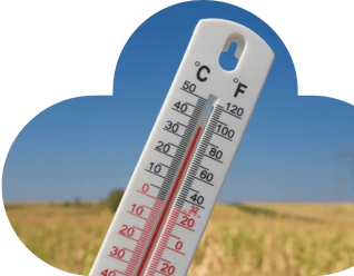 Thermometer in cloud