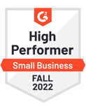 WebP_G2 High Performer_Small Business Badge_Fall 2022
