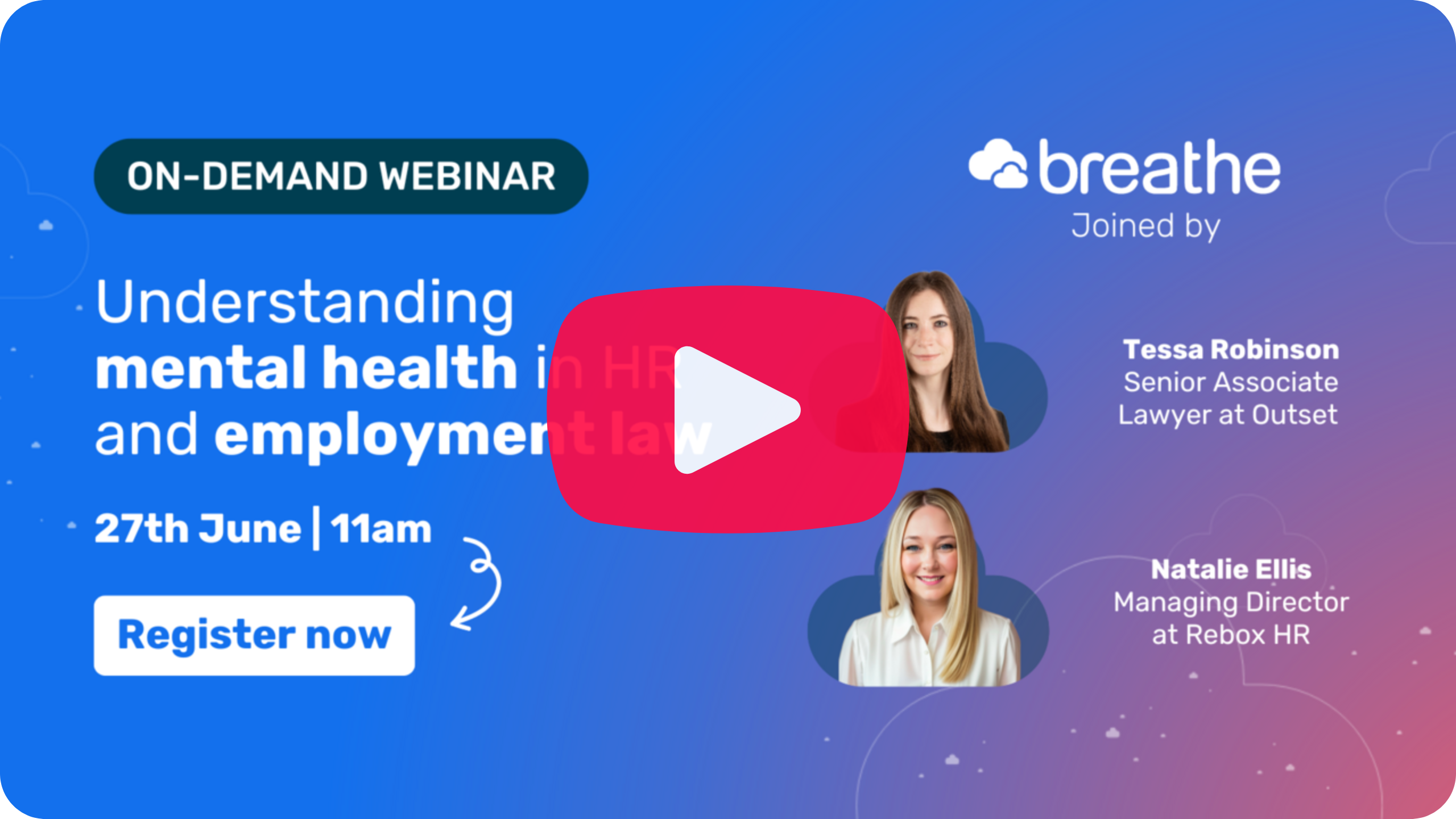 Employment law & mental health webinar thumbnail with play button
