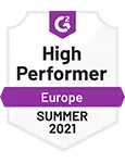 Breathe hr G2 High performer europe summer 2021