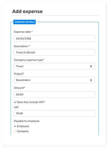 add expense interface