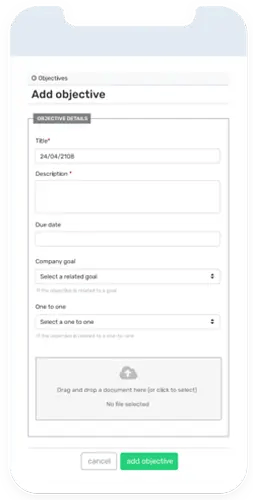 add objective mobile interface