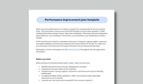 HubDB_BGA - Performance improvement plan template