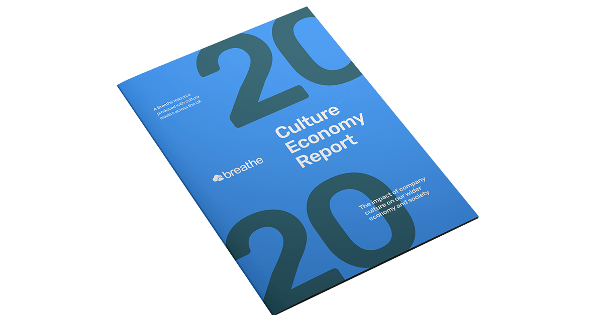 An image of Breathe's Culture Economy Report from 2020. The guide is a light blue book.