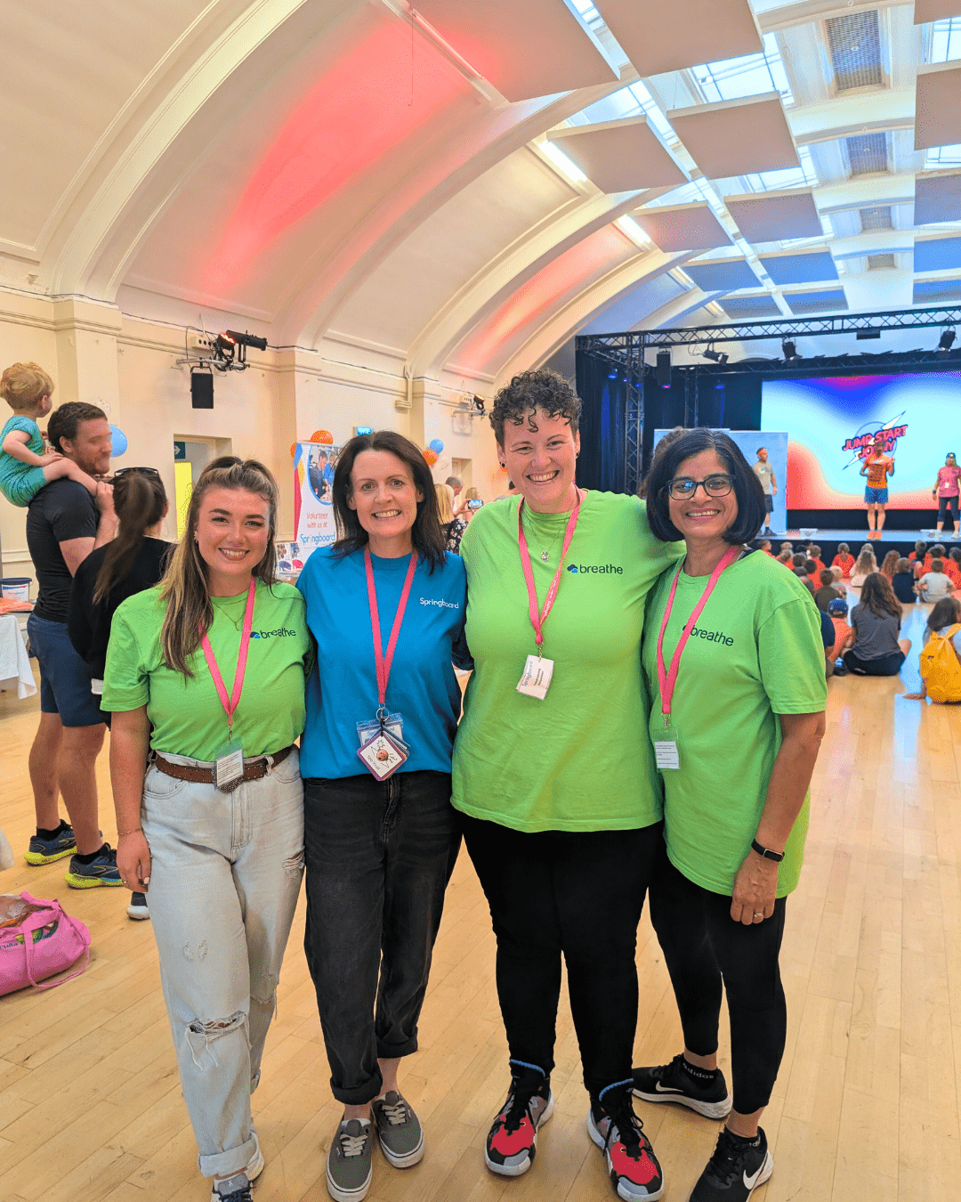 Breathe team members volunteering at a Springboard charity event
