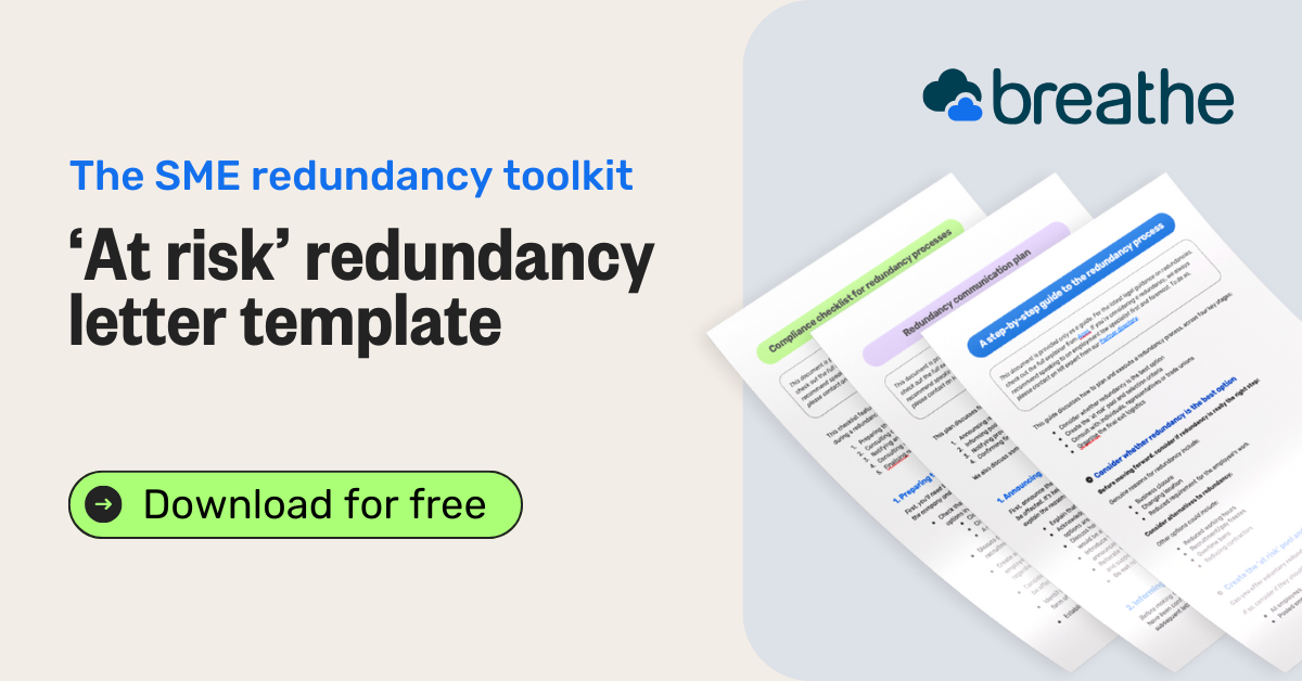 'At Risk' Redundancy Letter Template | Breathe