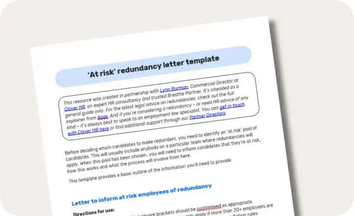 at risk redundancy letter template card image