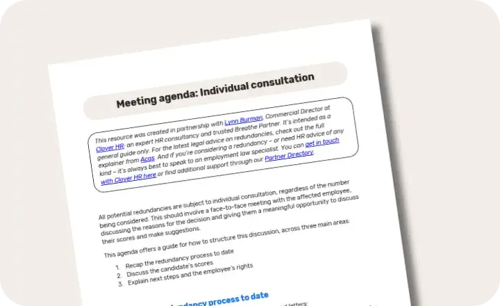 meeting agenda individual consultation card image