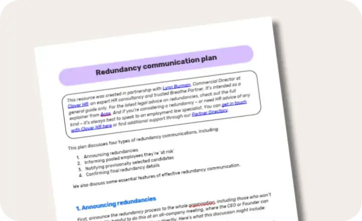 redundancy communication plan card image