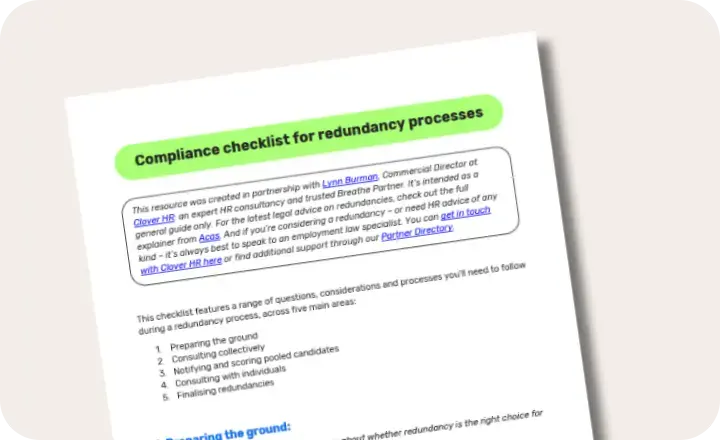 redundancy compliance checklist card image