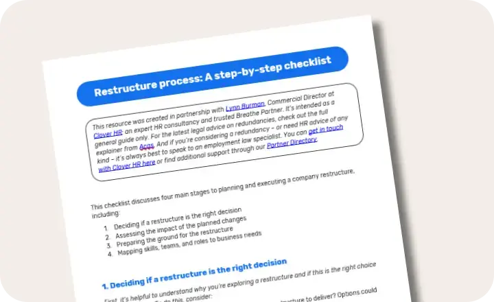 restructure process checklist card image