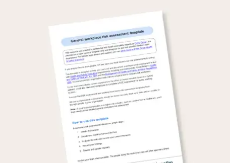 General workplace risk assessment template