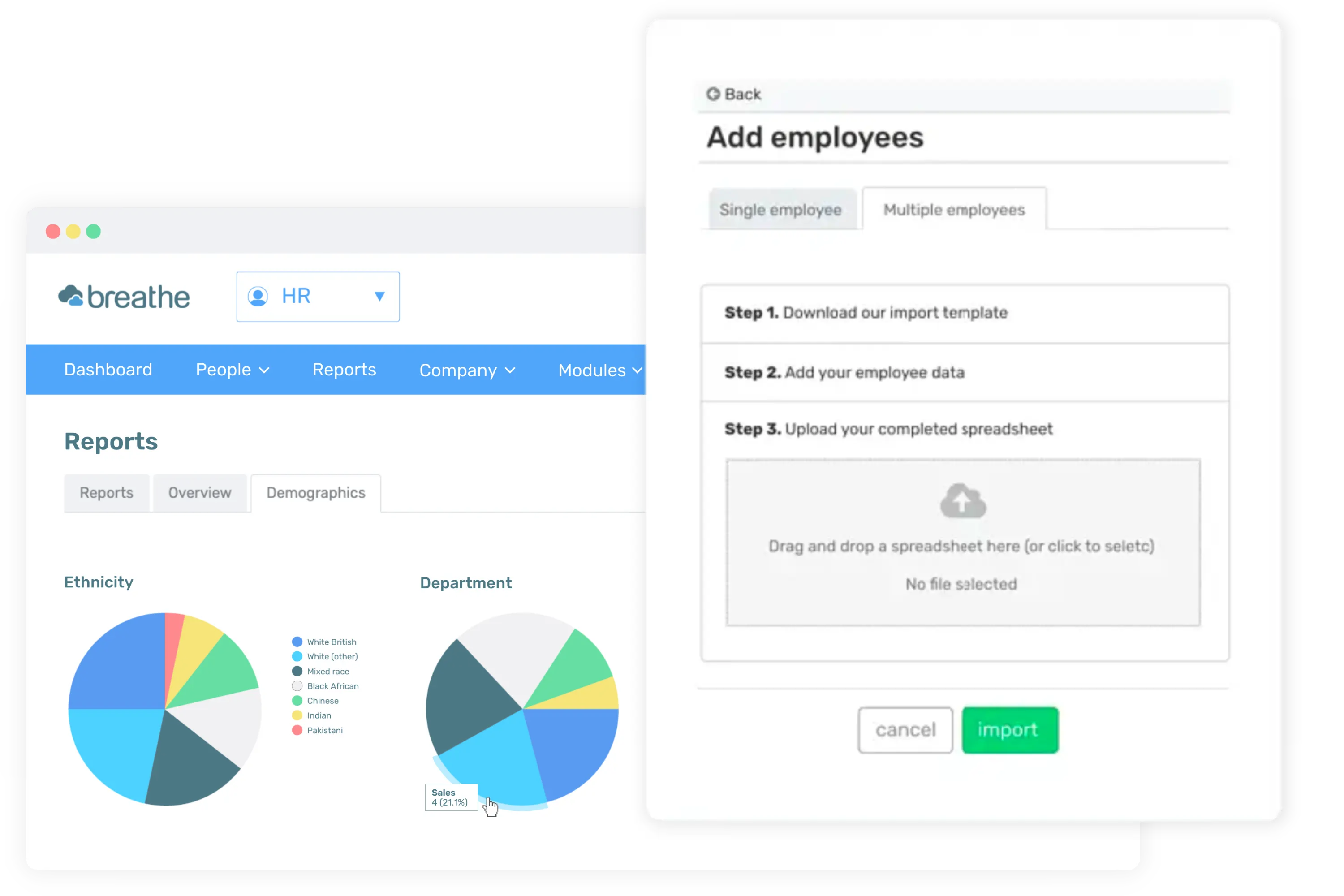 data import example alongside HR reports
