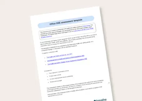 Office DSE assessment template