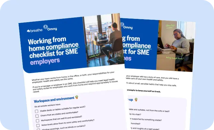 working from home compliance checklist card