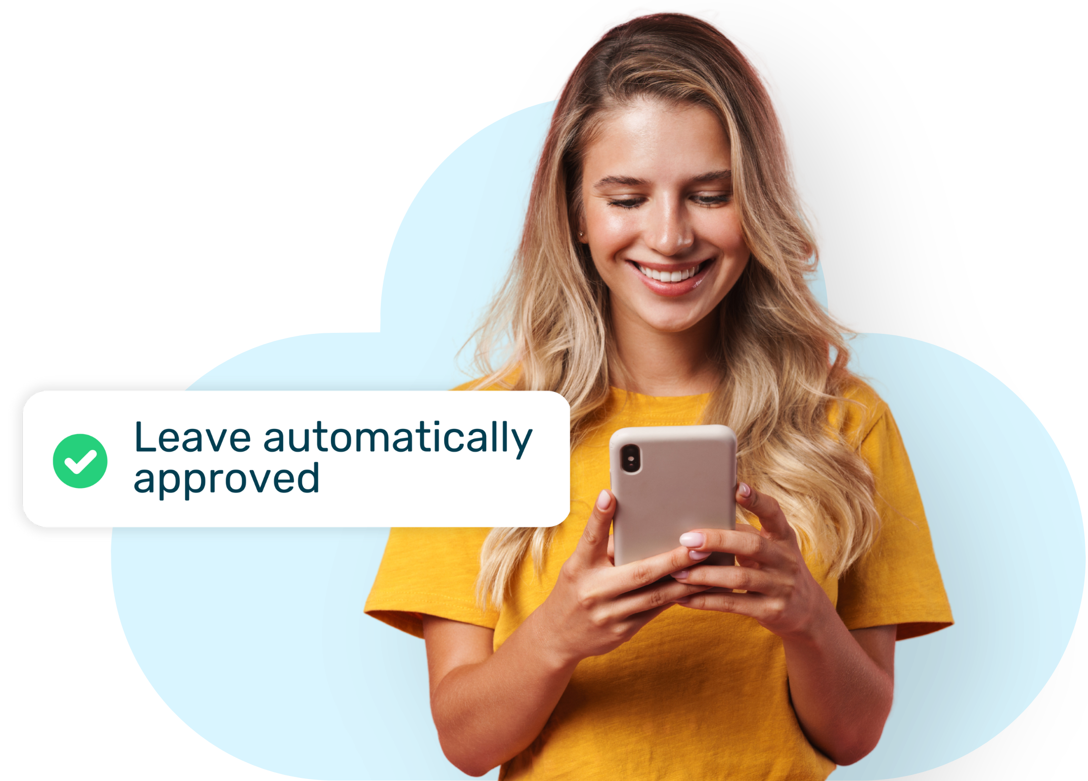 Holiday automation lady with pop up and cloud