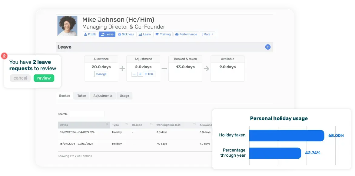 Leave profile and reports@2x