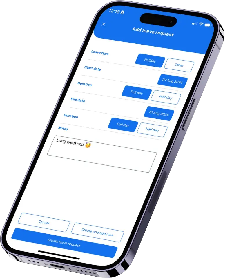 Leave request phone