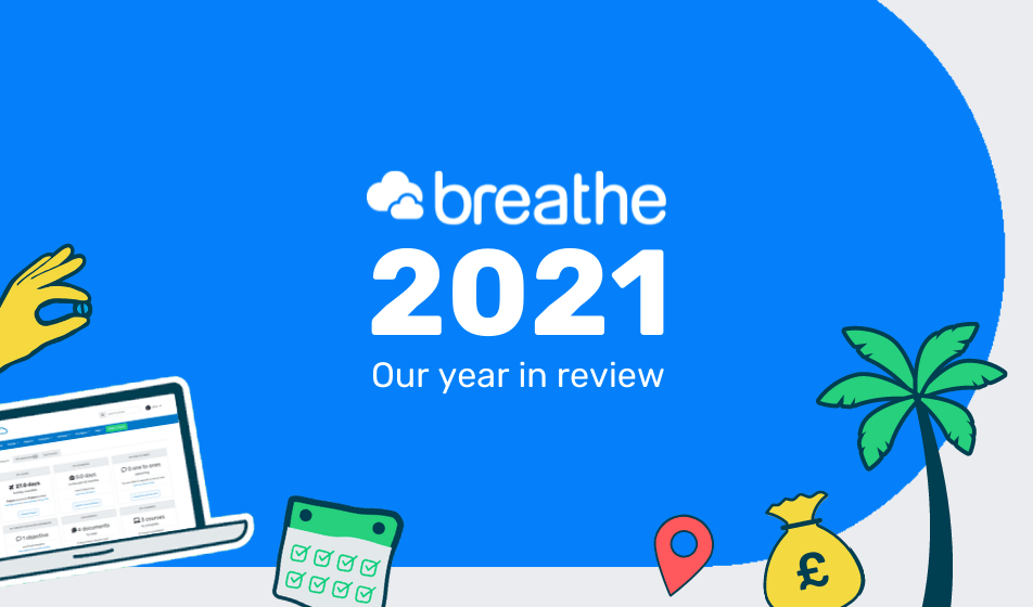 The logo for the infographic showing Breathe's year of 2021 in review. This infographic includes key statistics from the year such as how many leave requests were completed. 