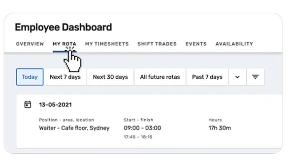 RTA employee dashboard