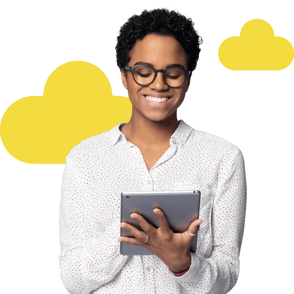 Woman cloud yellow