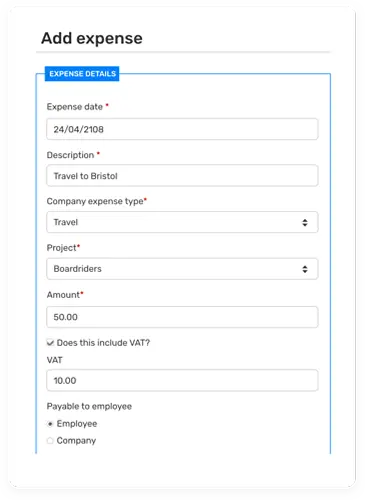 add expense interface