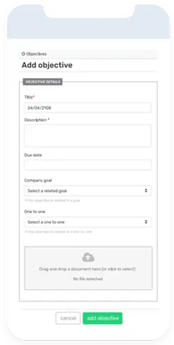 add objective mobile interface